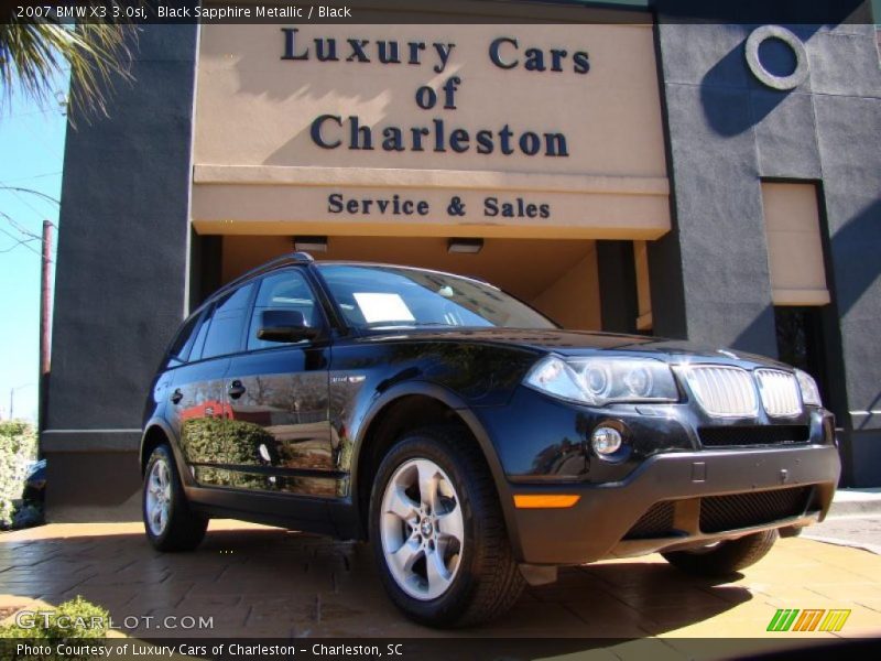 Black Sapphire Metallic / Black 2007 BMW X3 3.0si