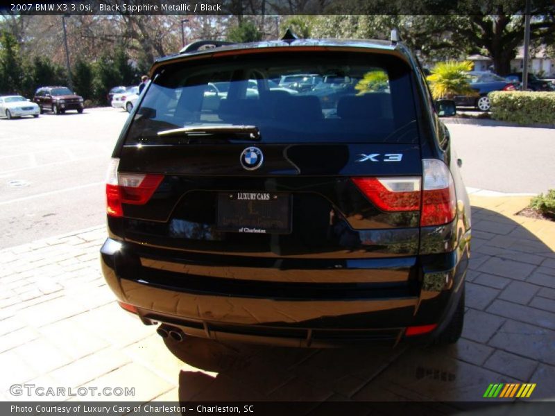 Black Sapphire Metallic / Black 2007 BMW X3 3.0si