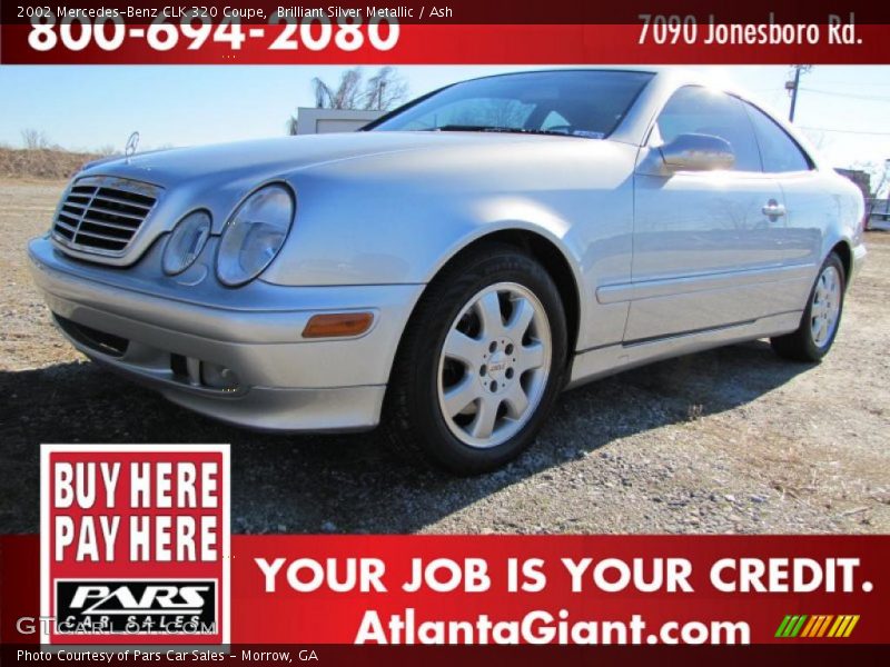 Brilliant Silver Metallic / Ash 2002 Mercedes-Benz CLK 320 Coupe