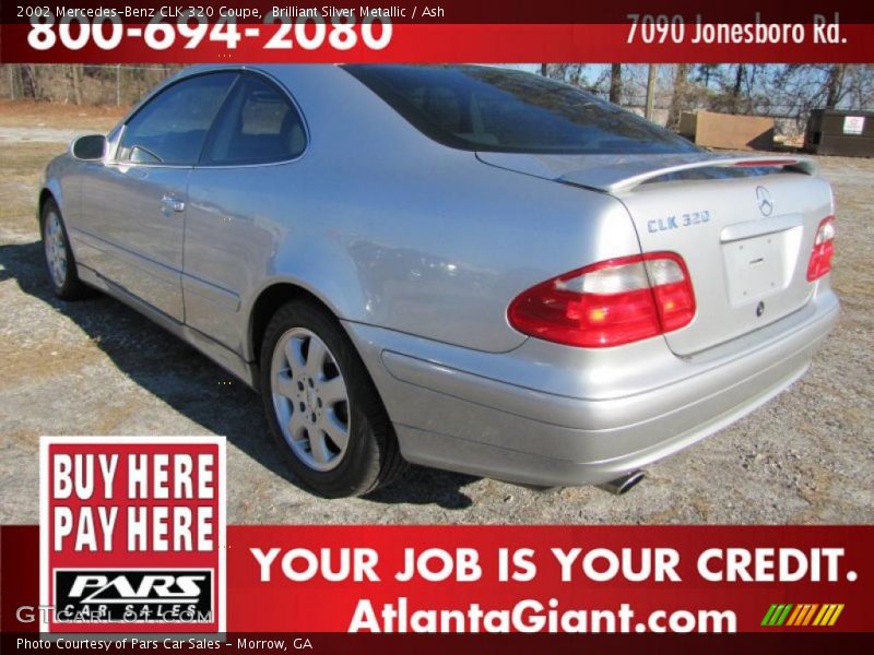 Brilliant Silver Metallic / Ash 2002 Mercedes-Benz CLK 320 Coupe