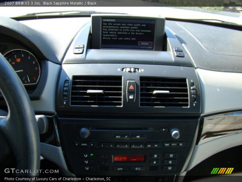 Black Sapphire Metallic / Black 2007 BMW X3 3.0si