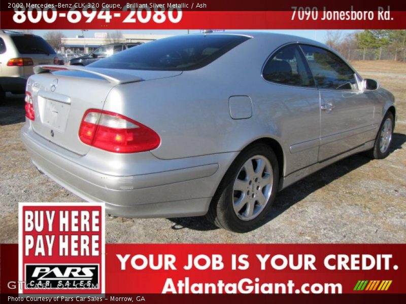 Brilliant Silver Metallic / Ash 2002 Mercedes-Benz CLK 320 Coupe