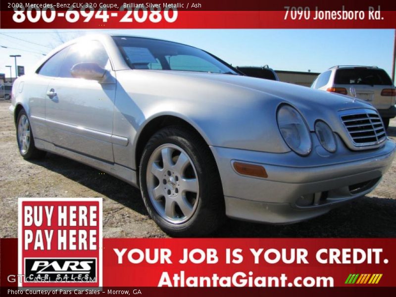 Brilliant Silver Metallic / Ash 2002 Mercedes-Benz CLK 320 Coupe
