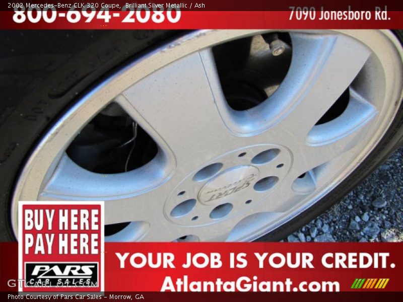 Brilliant Silver Metallic / Ash 2002 Mercedes-Benz CLK 320 Coupe