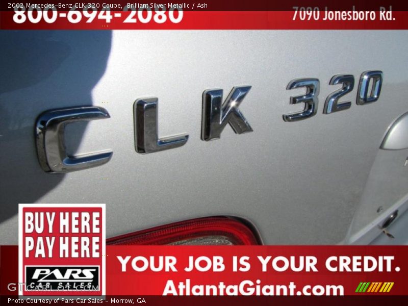 Brilliant Silver Metallic / Ash 2002 Mercedes-Benz CLK 320 Coupe
