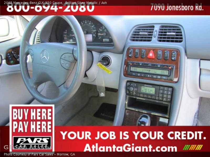 Brilliant Silver Metallic / Ash 2002 Mercedes-Benz CLK 320 Coupe