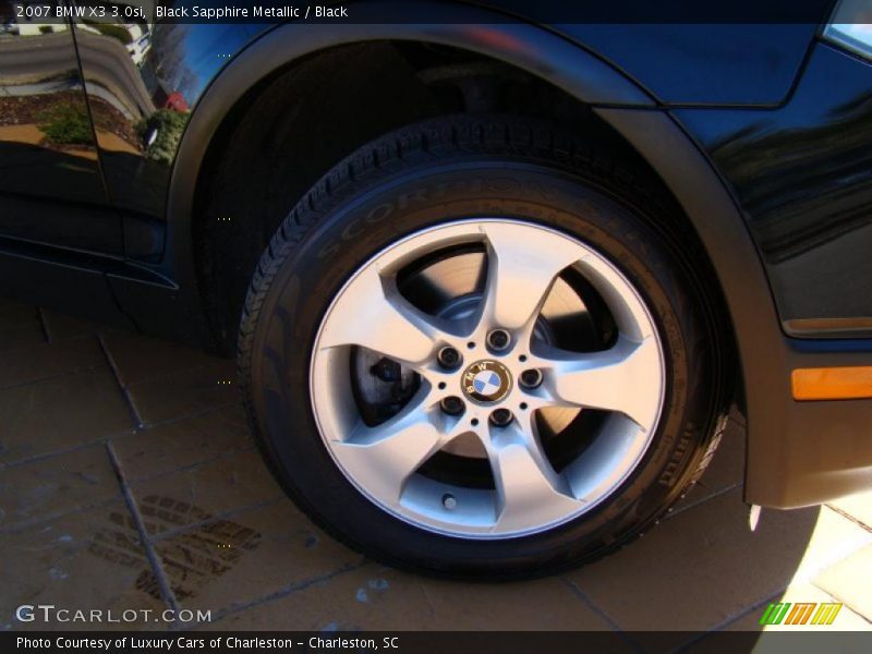 Black Sapphire Metallic / Black 2007 BMW X3 3.0si