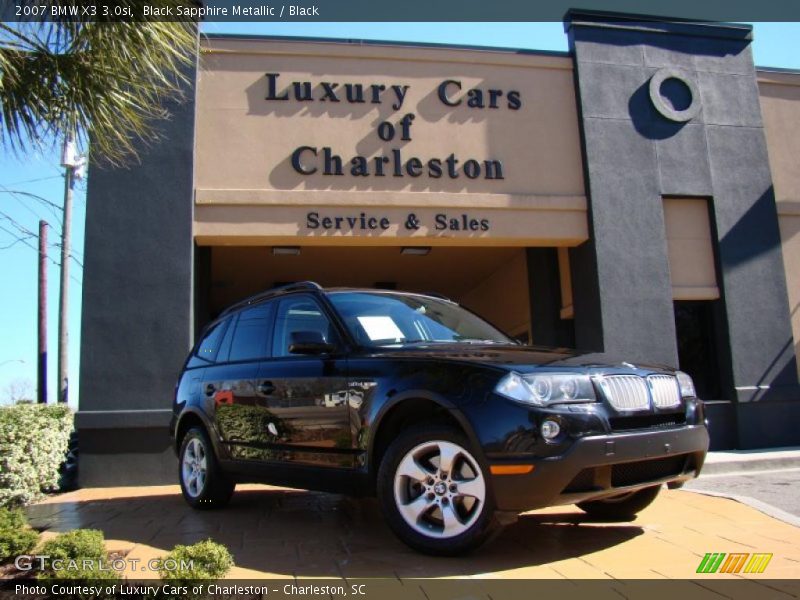 Black Sapphire Metallic / Black 2007 BMW X3 3.0si