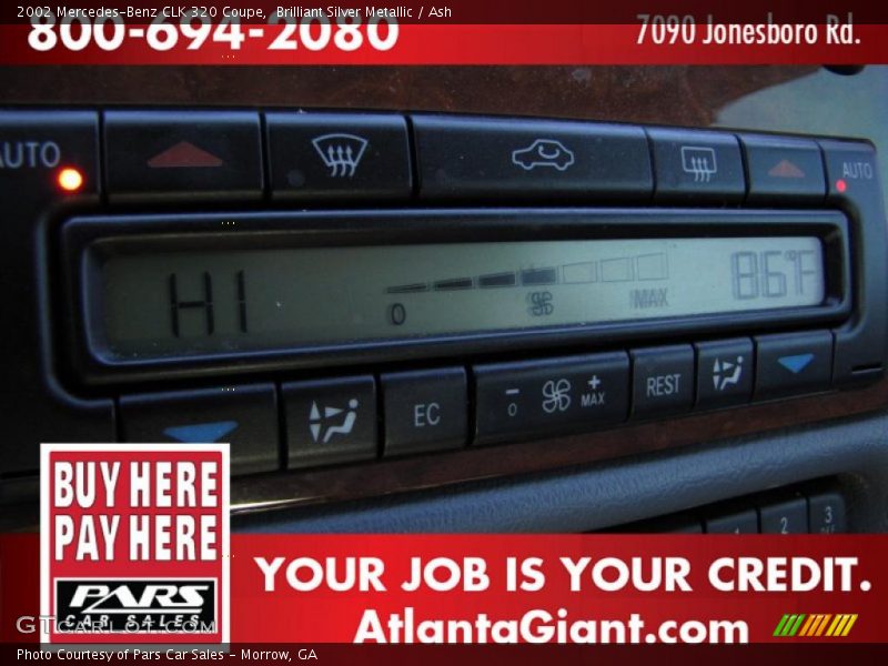Brilliant Silver Metallic / Ash 2002 Mercedes-Benz CLK 320 Coupe