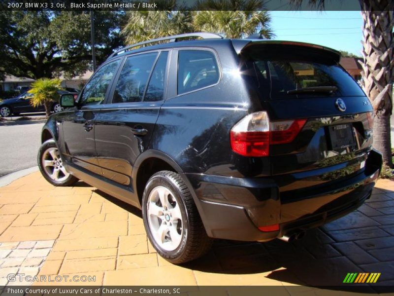 Black Sapphire Metallic / Black 2007 BMW X3 3.0si