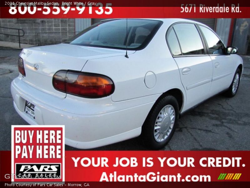 Bright White / Gray 2001 Chevrolet Malibu Sedan