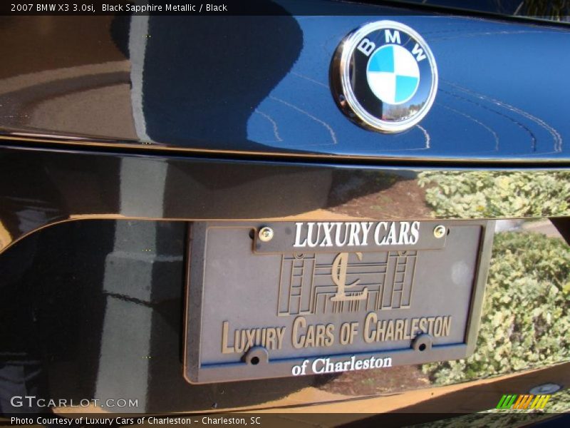 Black Sapphire Metallic / Black 2007 BMW X3 3.0si
