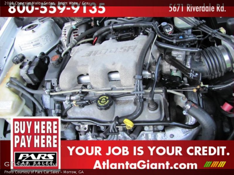 Bright White / Gray 2001 Chevrolet Malibu Sedan