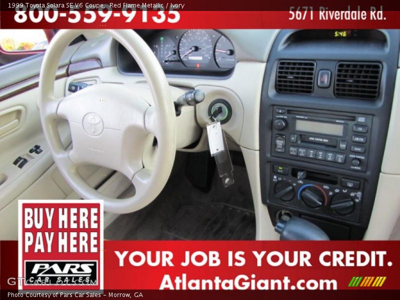 Red Flame Metallic / Ivory 1999 Toyota Solara SE V6 Coupe