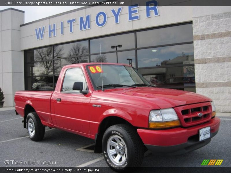 Bright Red / Medium Prairie Tan 2000 Ford Ranger Sport Regular Cab