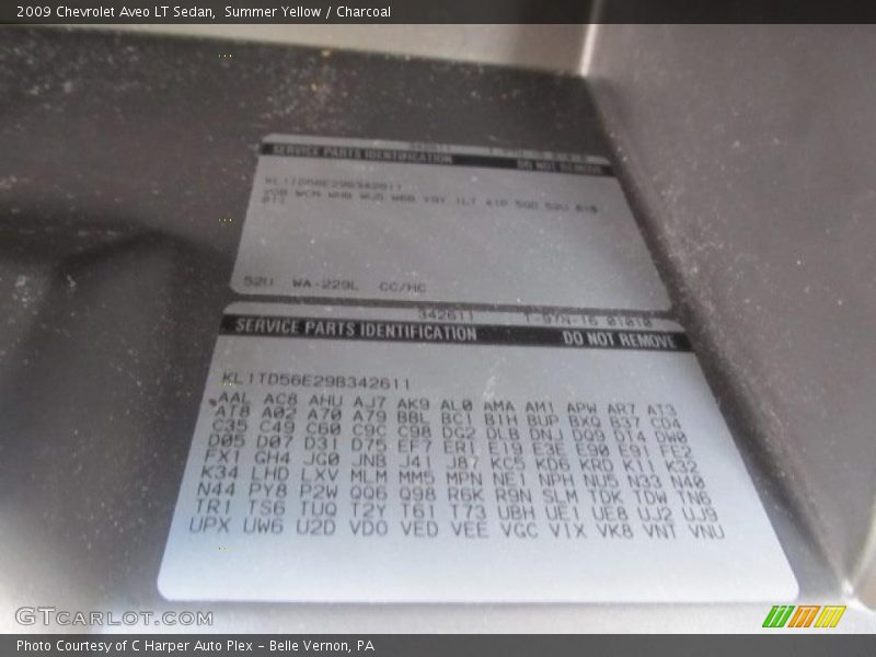 Summer Yellow / Charcoal 2009 Chevrolet Aveo LT Sedan