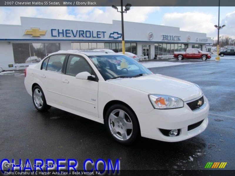 White / Ebony Black 2007 Chevrolet Malibu SS Sedan