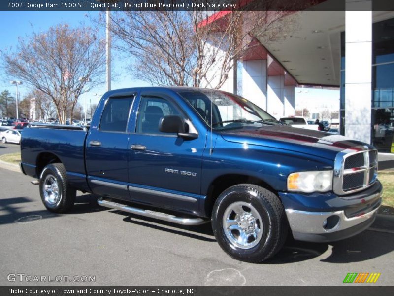 Patriot Blue Pearlcoat / Dark Slate Gray 2002 Dodge Ram 1500 SLT Quad Cab