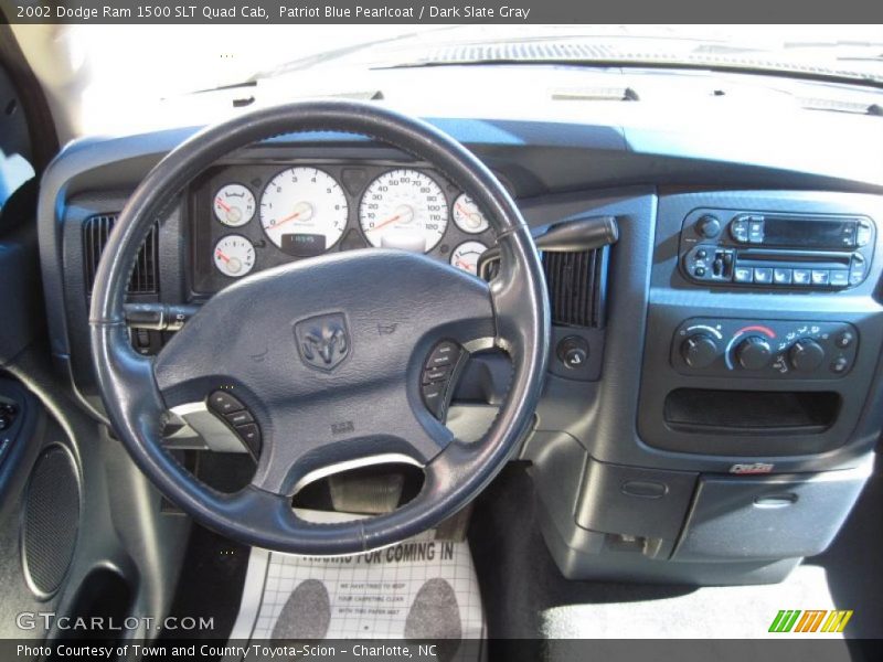 Patriot Blue Pearlcoat / Dark Slate Gray 2002 Dodge Ram 1500 SLT Quad Cab