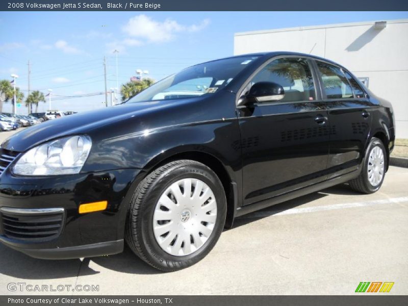 Black / Pure Beige 2008 Volkswagen Jetta S Sedan