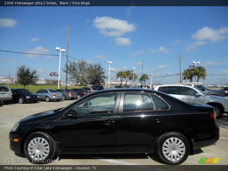 Black / Pure Beige 2008 Volkswagen Jetta S Sedan