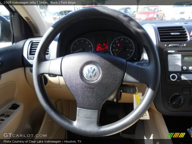 Black / Pure Beige 2008 Volkswagen Jetta S Sedan