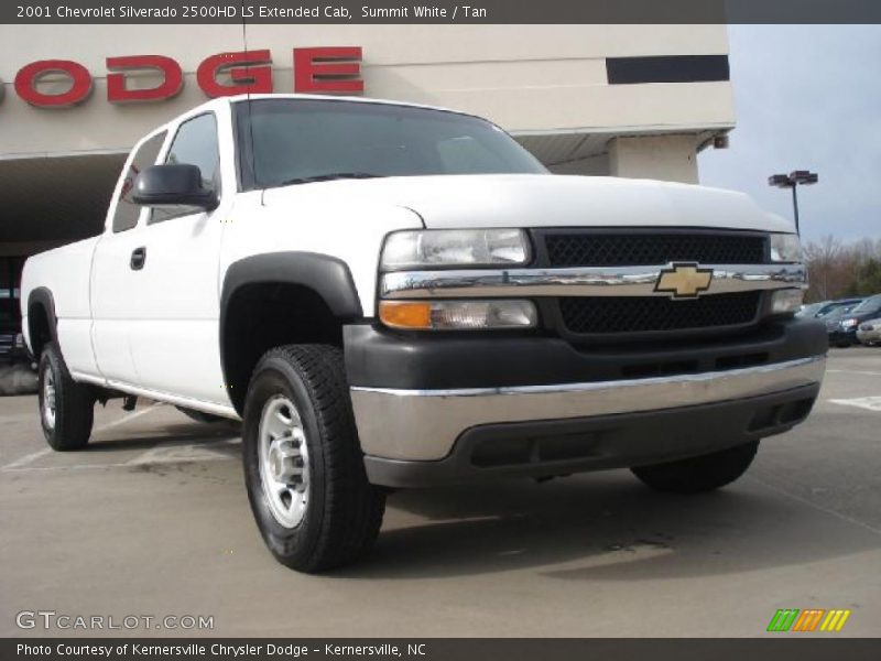 Summit White / Tan 2001 Chevrolet Silverado 2500HD LS Extended Cab