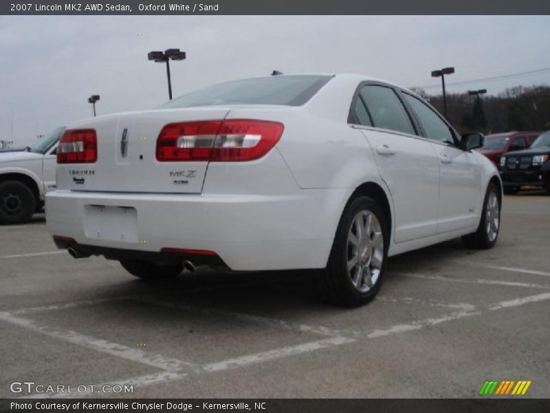 Oxford White / Sand 2007 Lincoln MKZ AWD Sedan
