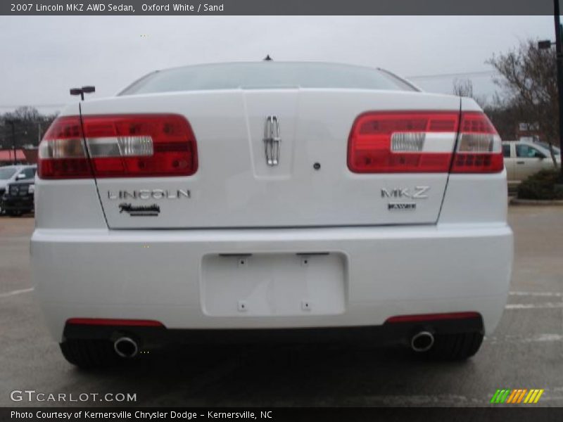 Oxford White / Sand 2007 Lincoln MKZ AWD Sedan