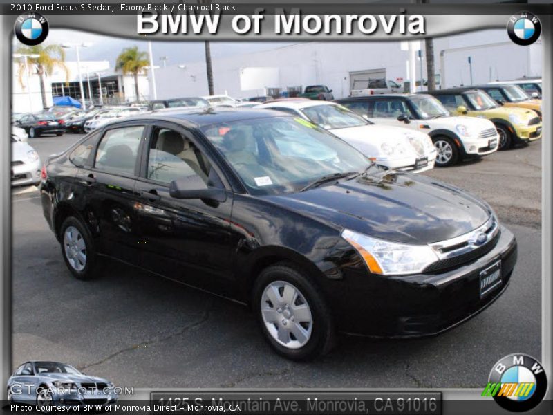Ebony Black / Charcoal Black 2010 Ford Focus S Sedan