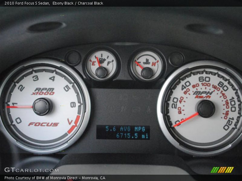 Ebony Black / Charcoal Black 2010 Ford Focus S Sedan