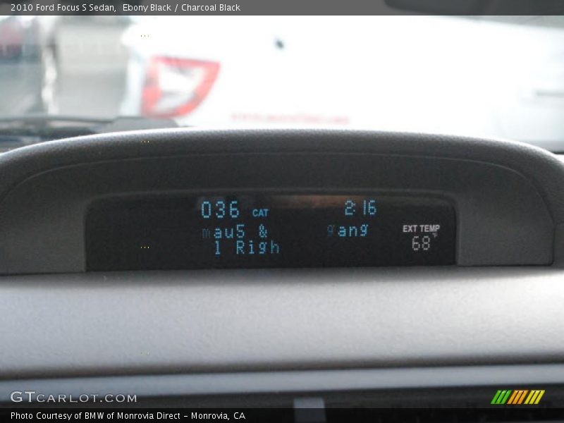 Ebony Black / Charcoal Black 2010 Ford Focus S Sedan
