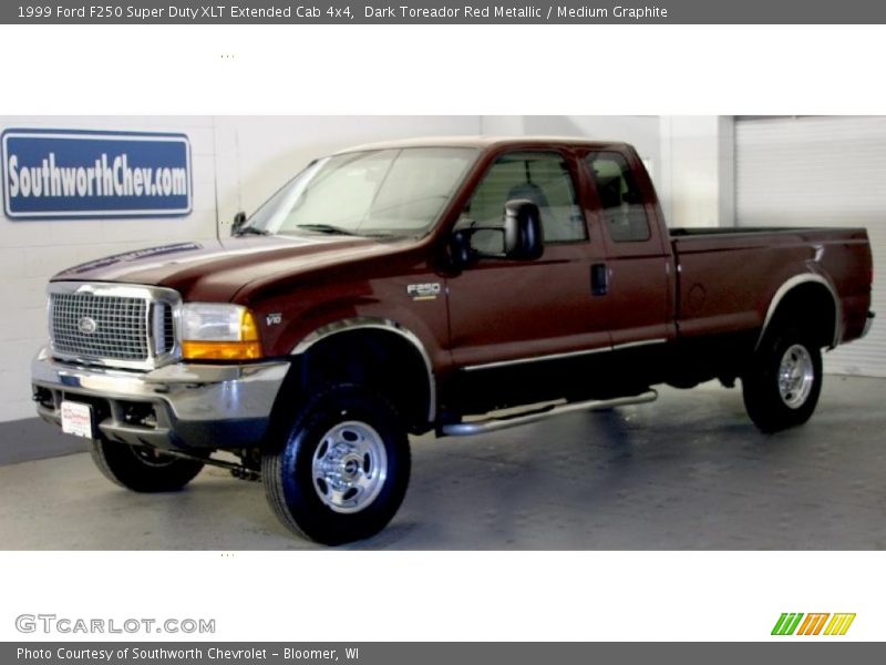 Dark Toreador Red Metallic / Medium Graphite 1999 Ford F250 Super Duty XLT Extended Cab 4x4