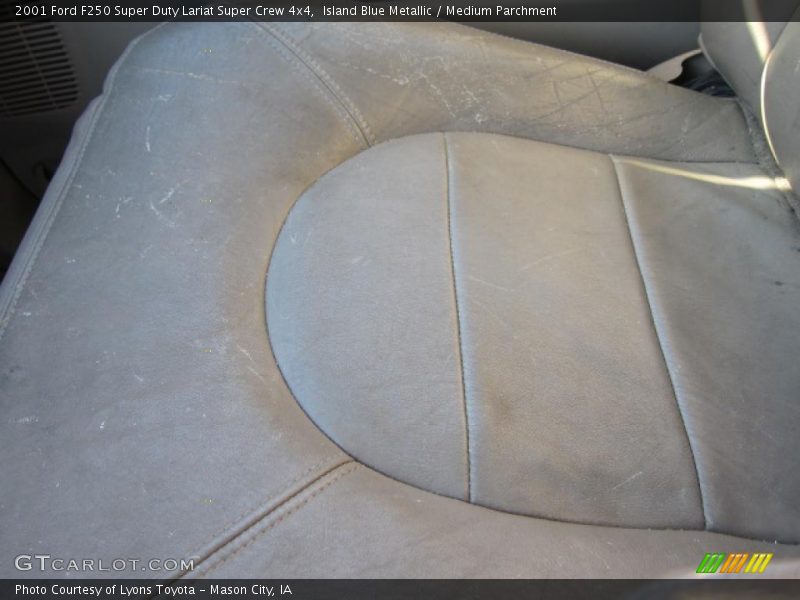 Island Blue Metallic / Medium Parchment 2001 Ford F250 Super Duty Lariat Super Crew 4x4