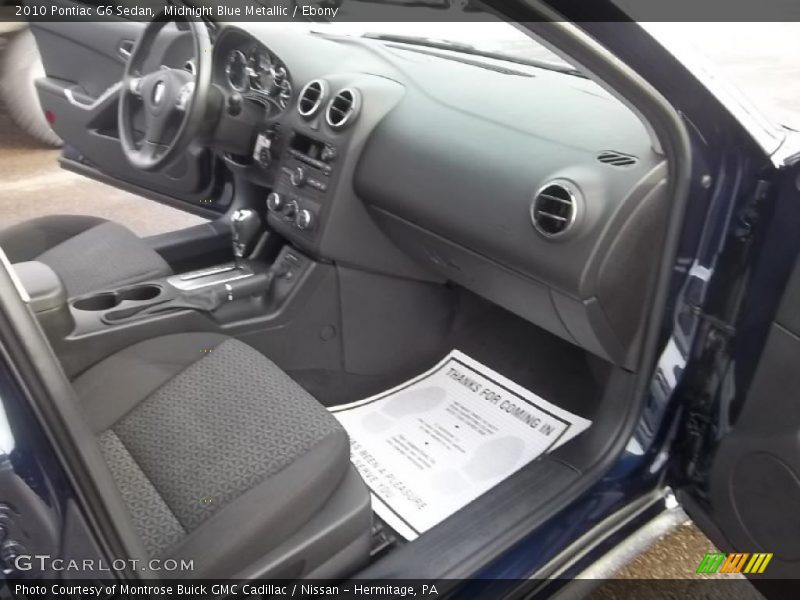 Midnight Blue Metallic / Ebony 2010 Pontiac G6 Sedan