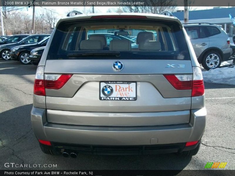 Platinum Bronze Metallic / Sand Beige/Black Nevada Leather 2008 BMW X3 3.0si