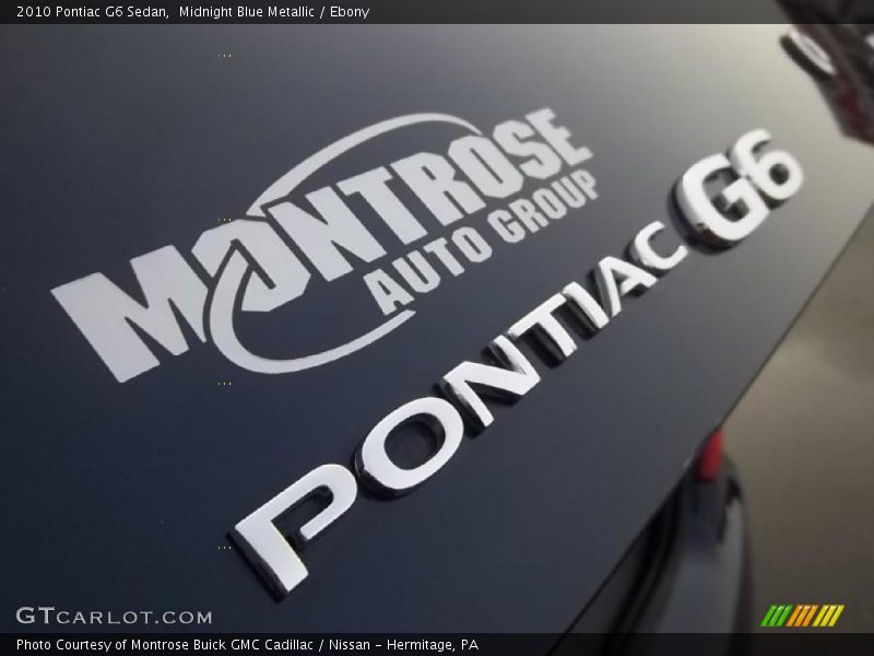 Midnight Blue Metallic / Ebony 2010 Pontiac G6 Sedan