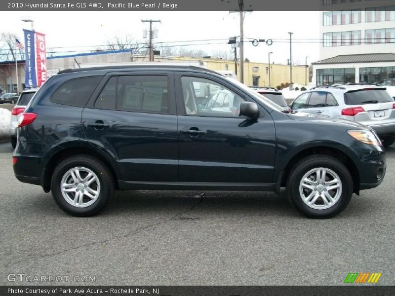 Pacific Blue Pearl / Beige 2010 Hyundai Santa Fe GLS 4WD