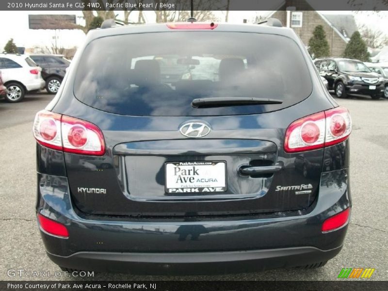 Pacific Blue Pearl / Beige 2010 Hyundai Santa Fe GLS 4WD
