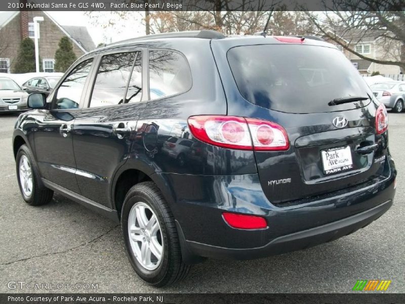 Pacific Blue Pearl / Beige 2010 Hyundai Santa Fe GLS 4WD