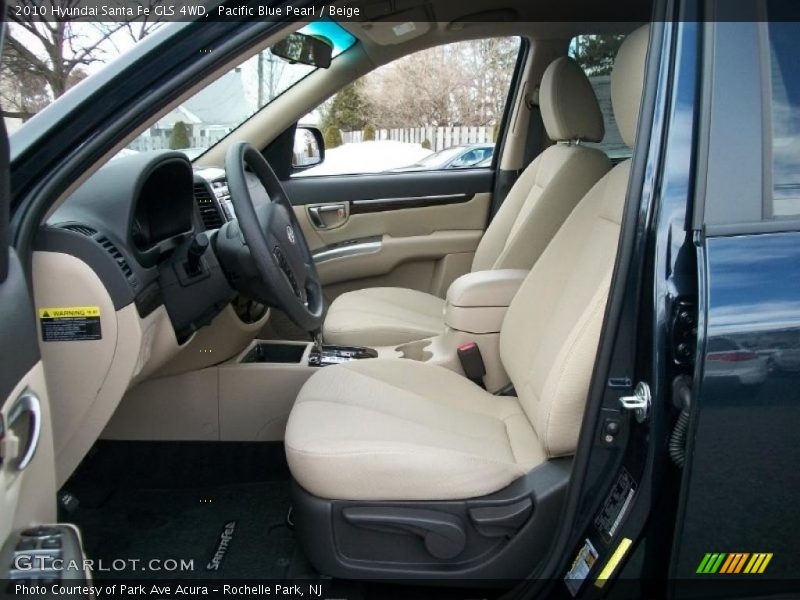 Pacific Blue Pearl / Beige 2010 Hyundai Santa Fe GLS 4WD