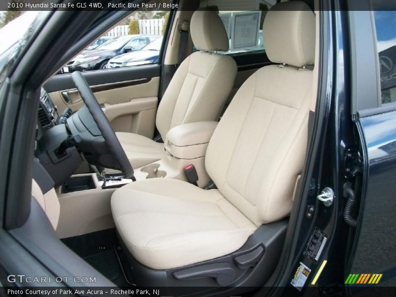 Pacific Blue Pearl / Beige 2010 Hyundai Santa Fe GLS 4WD