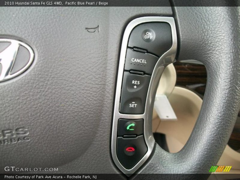Pacific Blue Pearl / Beige 2010 Hyundai Santa Fe GLS 4WD