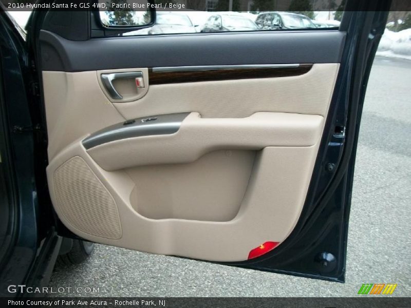Pacific Blue Pearl / Beige 2010 Hyundai Santa Fe GLS 4WD