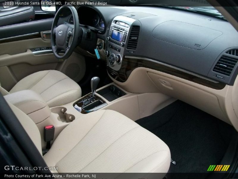 Pacific Blue Pearl / Beige 2010 Hyundai Santa Fe GLS 4WD