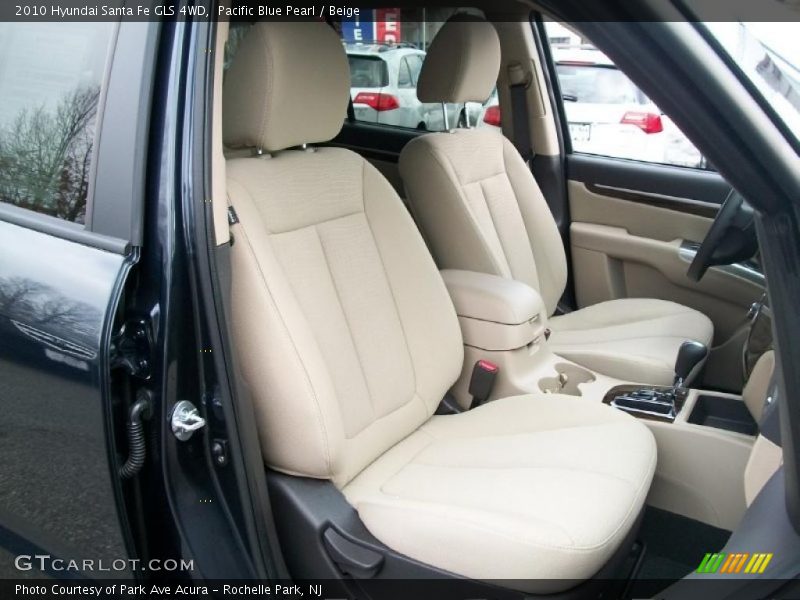 Pacific Blue Pearl / Beige 2010 Hyundai Santa Fe GLS 4WD