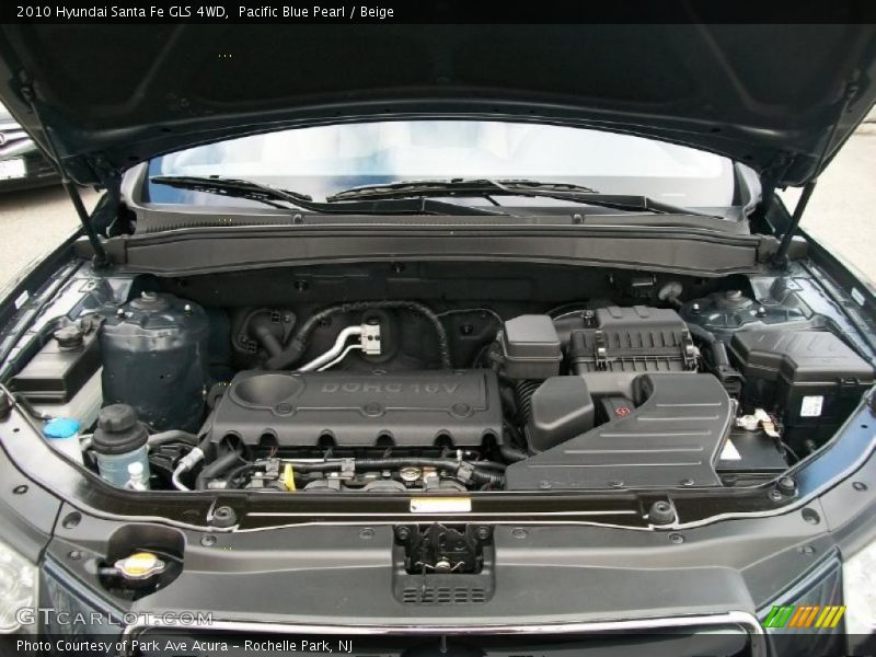 Pacific Blue Pearl / Beige 2010 Hyundai Santa Fe GLS 4WD