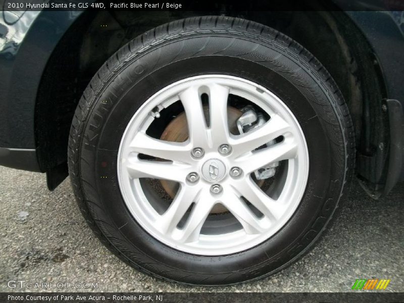 Pacific Blue Pearl / Beige 2010 Hyundai Santa Fe GLS 4WD