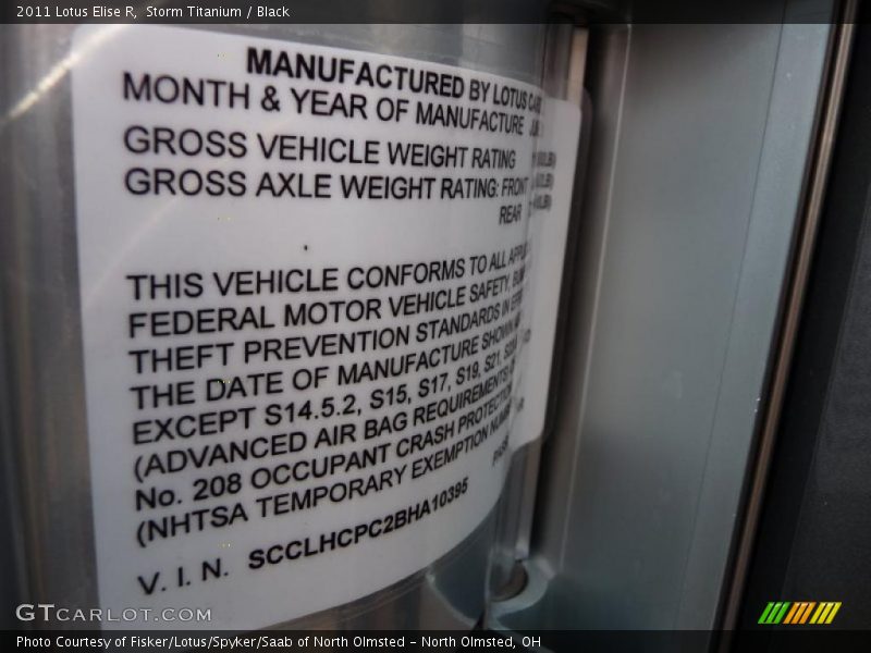 Info Tag of 2011 Elise R