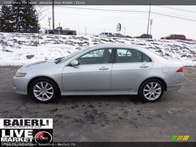 Alabaster Silver Metallic / Ebony 2008 Acura TSX Sedan